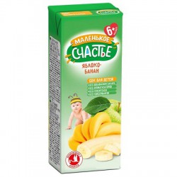Сок для детей Маленькое счастье яблоко банан с 6 мес 200 мл